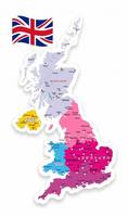 Политическая карта Великобритании, резной стенд, 0,83x1,5 м, без карманов
