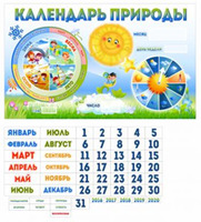 Календарь природы, 0,83x0,5 м, карманы 0,16х0,05, 01х0,03, 0,75х0,05, 0,06х0,03