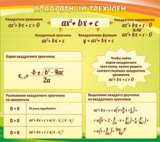 Стенд Квадратный трехчлен, 0,9x0,8 м, без карманов