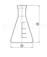 Колба коническая со шлифом 1000 мл