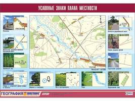 Таблица демонстрационная "Условные знаки плана местности" (винил 70x100)