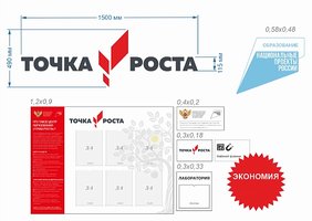 Комплект "Точка роста",  м, пластик ПВХ 3мм, пленка с фотопечатью 720 dpi, ламинирующая пленка, плас