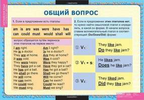 Таблицы Вопросительные и отрицательные предложения 8 шт