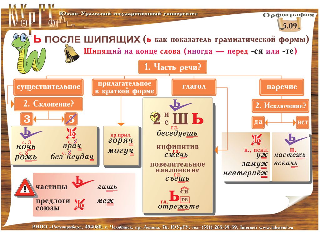 Написание ь в существительных