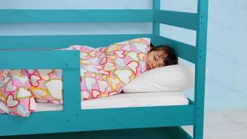 Кровать детская «Домик береза» (белая, мятная, натуральная, розовая, синяя)