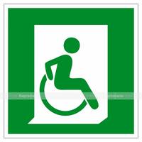 Пиктограмма Выход направо для инвалидов на кресле-коляске, ПВХ, 200х200х3 мм