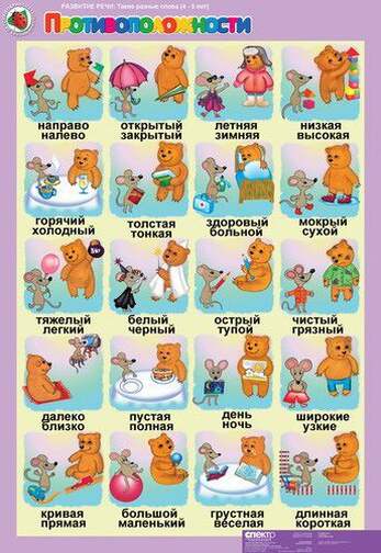 Комплект таблиц Развитие речи 4-5 лет. Такие разные слова 5 шт