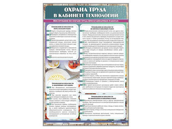 Стенд «Охрана труда в кабинете технологии»