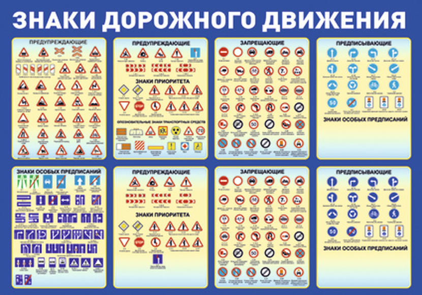 Комплект таблиц "Знаки дорожного движения" (8 шт.)