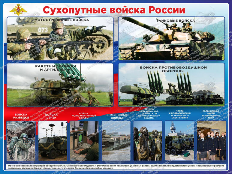 Стенд "Сухопутные войска России" (2х1,5 м, Стандарт)