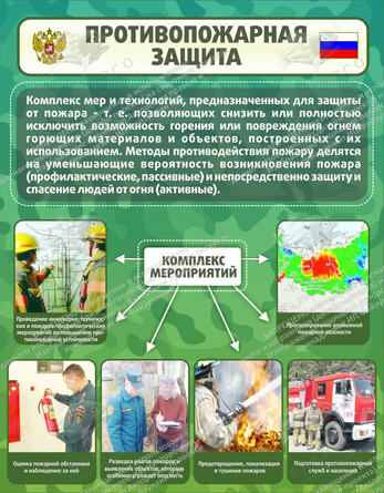 Стенд "Противопожарная защита" (0,7х0,9 м, Премиум)