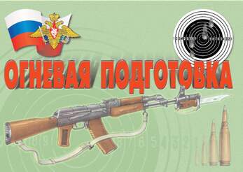 Огневая подготовка – 11 плакатов (теория, устройство АК-74 и РПК-74 и др.). Формат А-3.