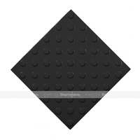 Плитка тактильная (непреодолимое препятствие, конусы шахматные) 300х300х4, ПУ, черный, самоклей