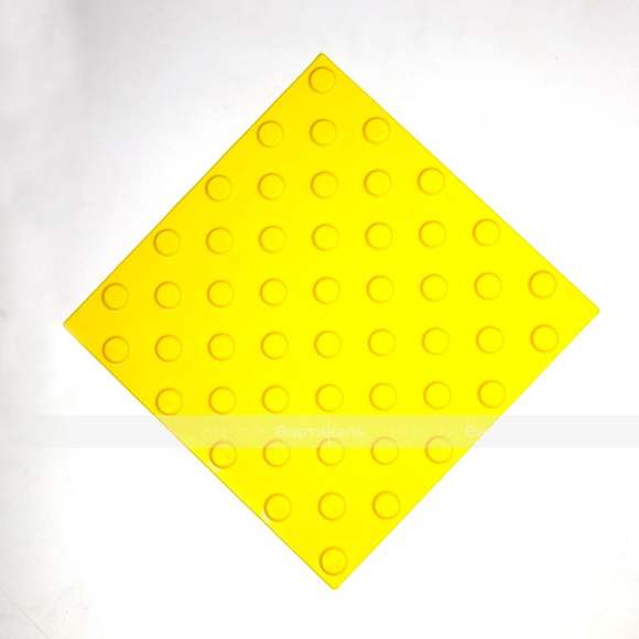 Плитка тактильная (непреодолимое препятствие, конусы шахматные) 300х300х4, ПУ, желтый, самоклей