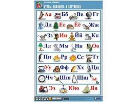 Таблица демонстрационная Русский алфавит в картинках (винил 70х100)