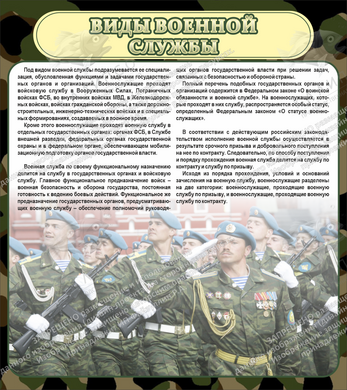 Стенд "Виды военной службы" (0,8х0,9 м, Люкс)