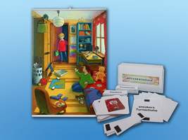 Магнитно-маркерный ситуационный плакат "Детская комната" с набором магнитных карточек + методические