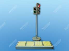 Электрифицированная модель транспортного и пешеходного светофоров на стойке и основании с "Виртуальн