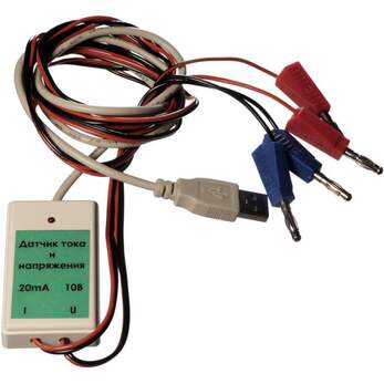 Цифровой USB-датчик тока и напряжения  комбинированный (диапазон ±0,2А /±10В)