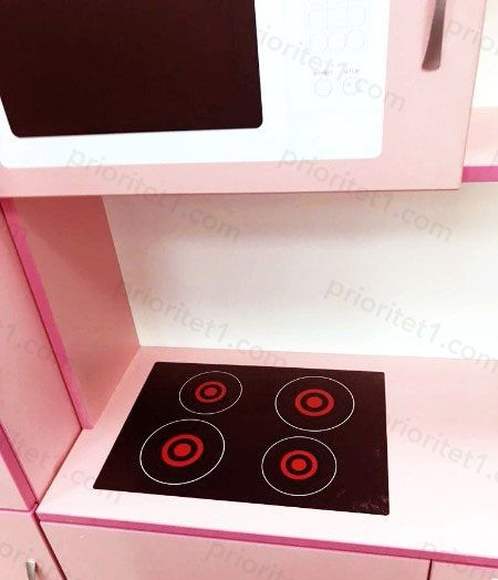 Кухня детская с холодильником «Фантазия» (розовая)