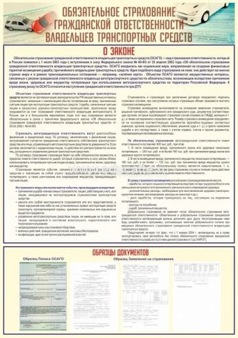 Стенд "Обязательное страхование №1", 0,7x1 м, без карманов