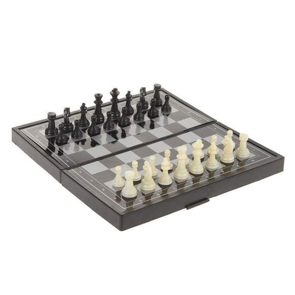 Игра 3 в 1: шашки, шахматы, нарды пластиковые магнитные