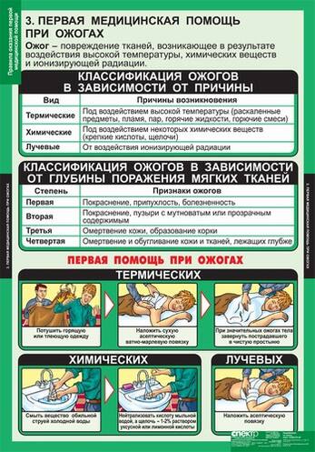 Таблицы Правила оказания первой медицинской помощи 15 шт