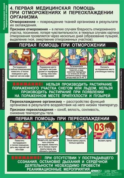 Таблицы Правила оказания первой медицинской помощи 15 шт