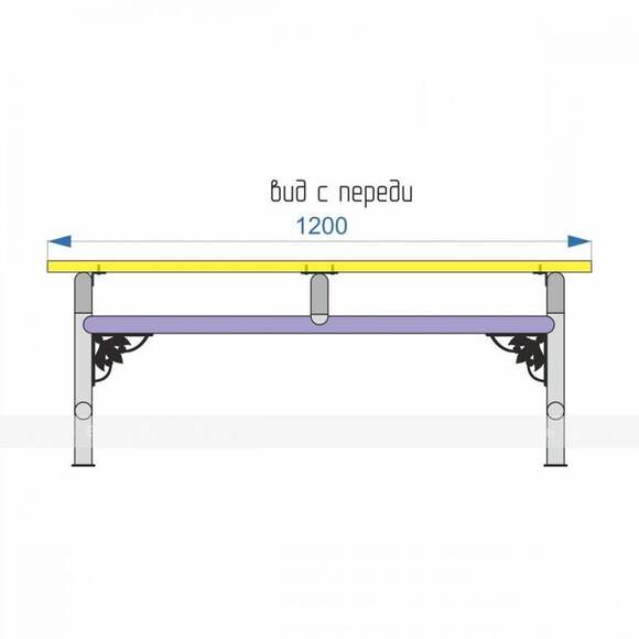 Скамья для летнего кафе 450х1200х305 мм