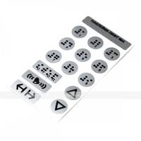 Набор тактильных наклеек для маркировки кнопок лифта №4, серебристый, 130 x 70мм