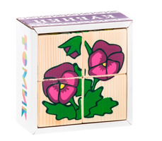 Кубики "Цветы" 4 шт.