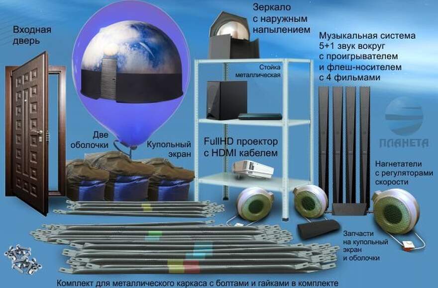 Комплект мобильного планетария "Сферический Кинотеатр" (Диаметр 7 метров) 