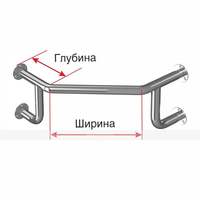 Поручень опорный для раковины, пристенный, четыре точки опоры, нержавеющая сталь, D32 мм, индивидуал