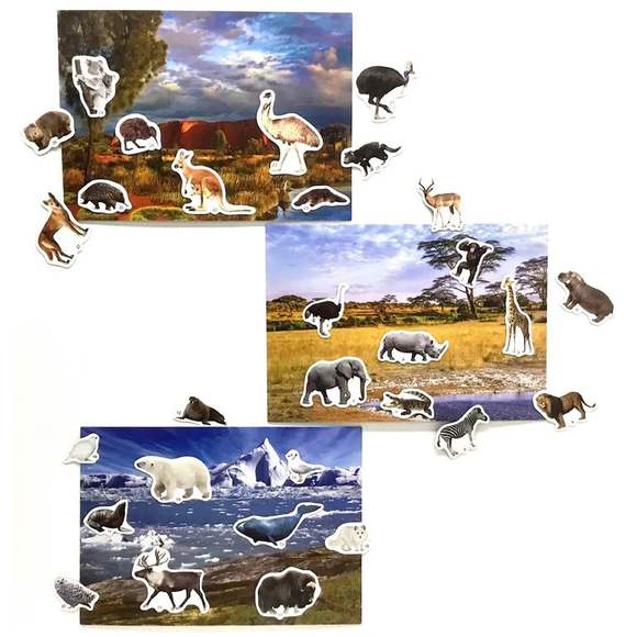 Магнитная развивающая игра "Кто где живёт, Африка-Арктика-Австралия" (Арт. 8004)