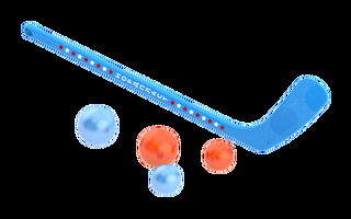 Набор "Хоккейный клуб  НОРДПЛАСТ" (на траве: 1 клюшка + 4 шарика)