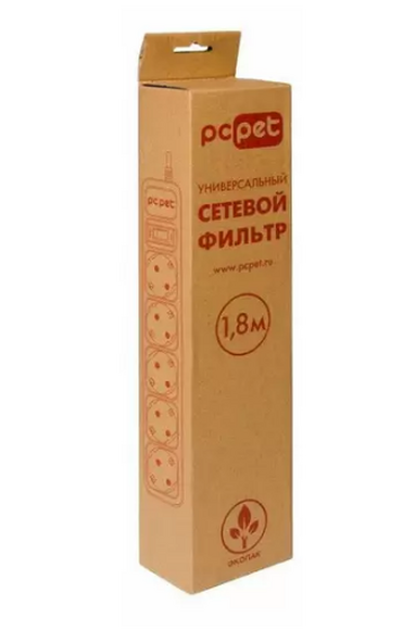 Сетевой фильтр PC PET AP01006-1.8-B, 1.8м, черный