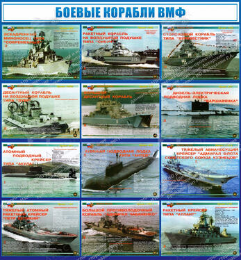 Стенд "Боевые корабли ВМФ" (1,3х1,4 м, Стандарт)