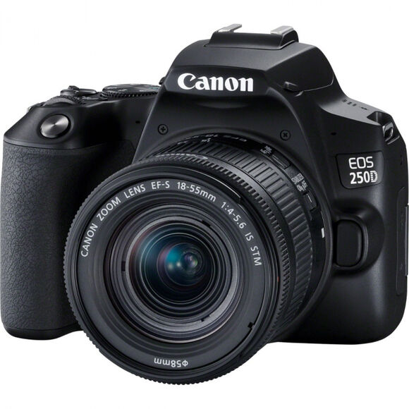 Зеркальный фотоаппарат CANON EOS 250D kit ( EF-S 18-55mm f/1:4-5.6 IS STM),  черный