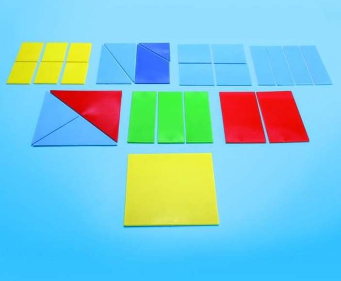 Набор пластин для представления дробей в виде квадратов