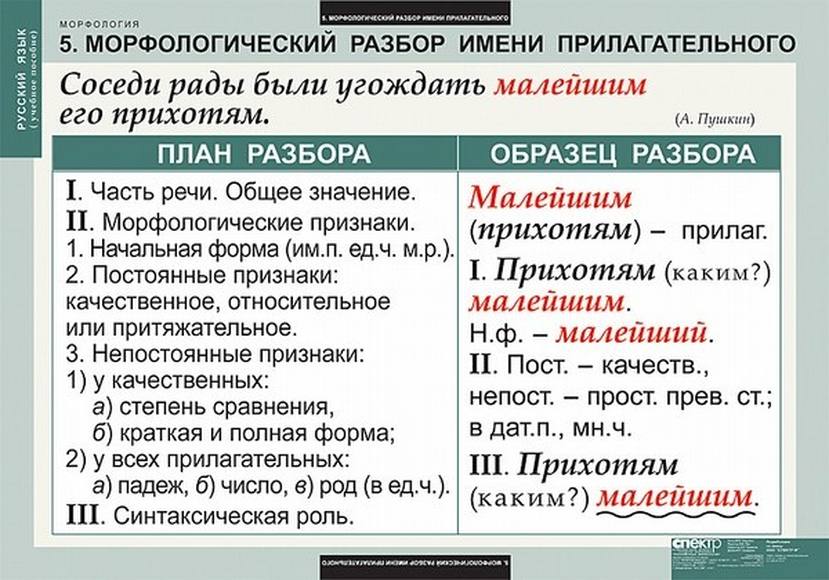 Таблицы Русский язык. Морфология 15 шт