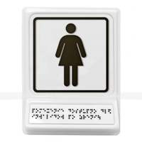 Пиктограмма с дублированием информации по системе Брайля на наклонной площадке «Женский туалет», чер