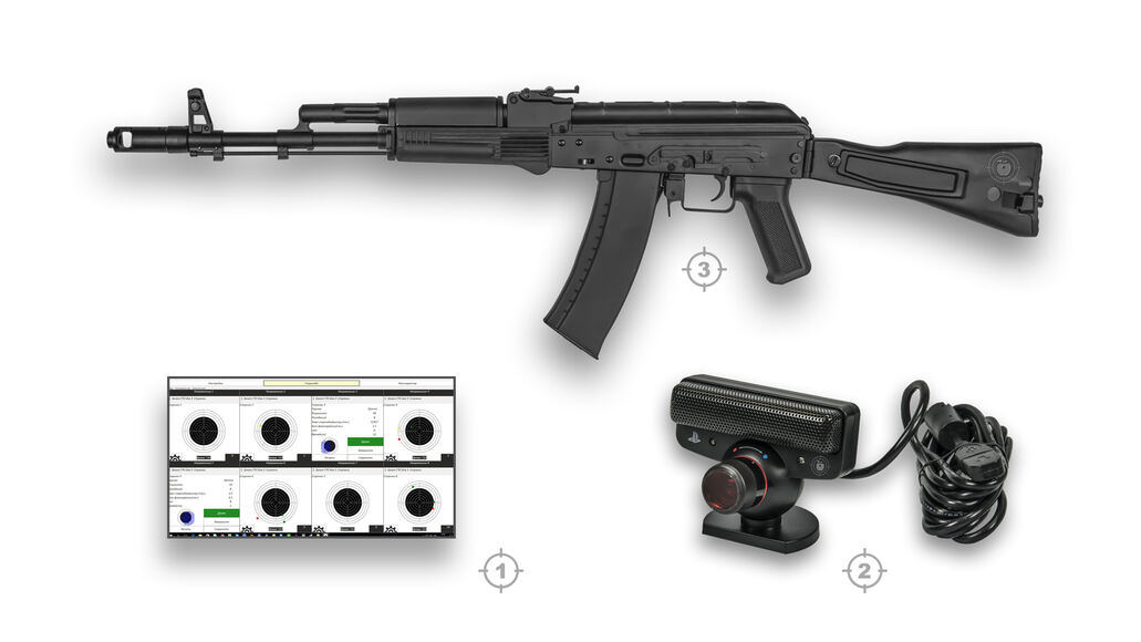 Лазерный электронный тир "Профессионал" (Базовый 1 м: Автомат PSS AK-74 - инф. луч)