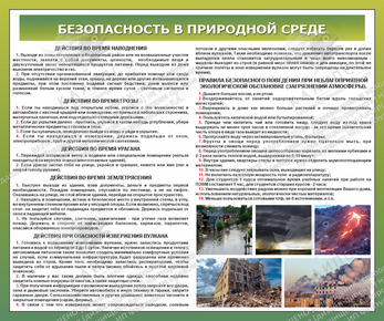 Стенд "Безопасность в природной среде № 3" (1,2х1 м, Премиум)