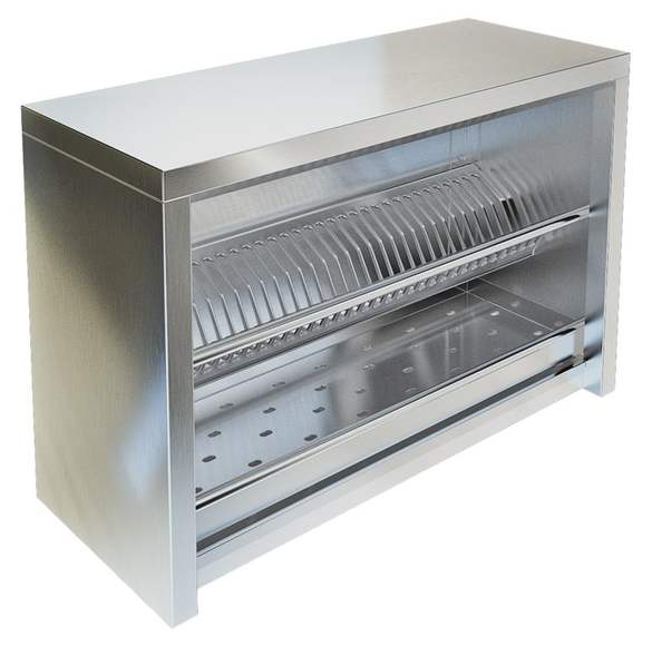 Полка-шкаф настенная для сушки посуды открытая ПН-023/900, 910*360*600, без дверей, на 35 тар. и 50 