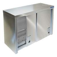 Полка-шкаф настенная для сушки посуды закрытая ПН-022/900, 910*360*600, двери-купе, на 35 тар. и 50 