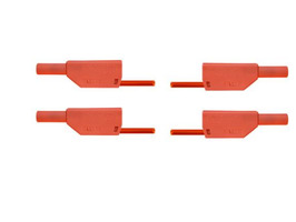 Пара безопасных соединительных проводов для опытов длиной 75 см, красные