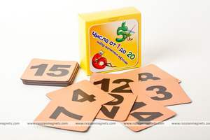 Набор магнитных карточек "Числа от 1 до 20" (фон оранжевый) (Арт. 2012)