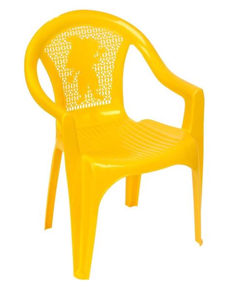 Кресло детское, пластик, 380х350х535 мм, цвет желтый
