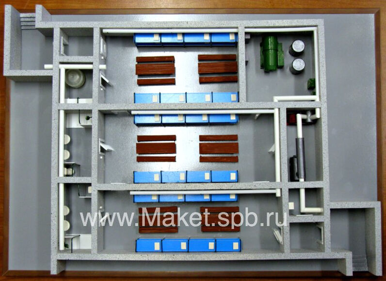 Макет «Убежище встроенное» в разрезе. Тип 017