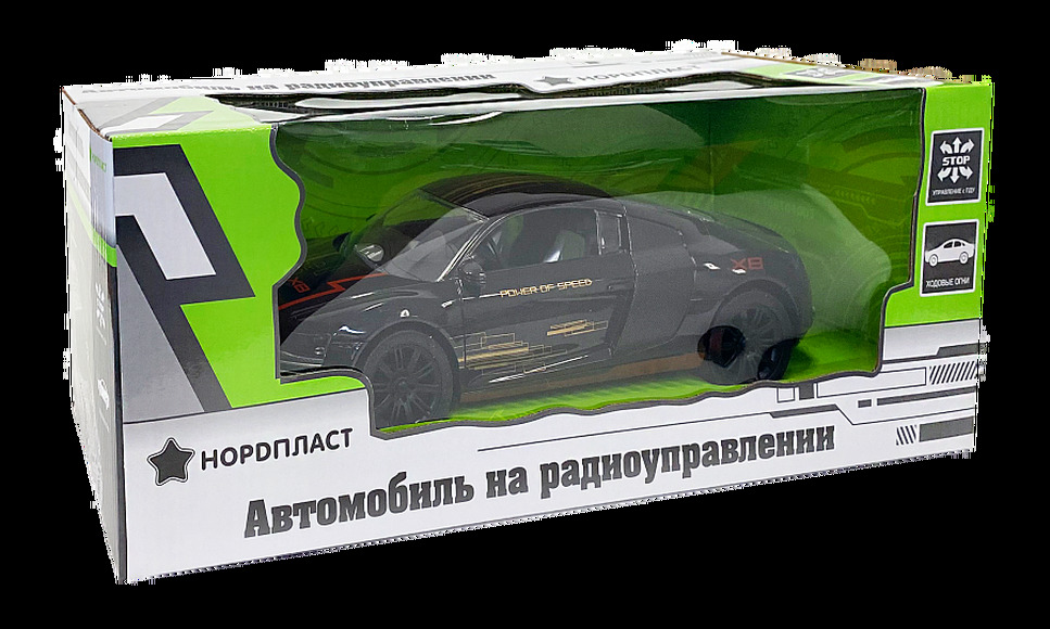 Автомобиль РУ НОРДПЛАСТ арт.9/0013, свет.фары, 1:16, черный